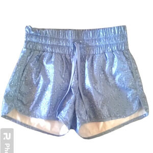 Zyia Active High Rise Bomber Shorts Blue Steel Bubbles Lined Size Small